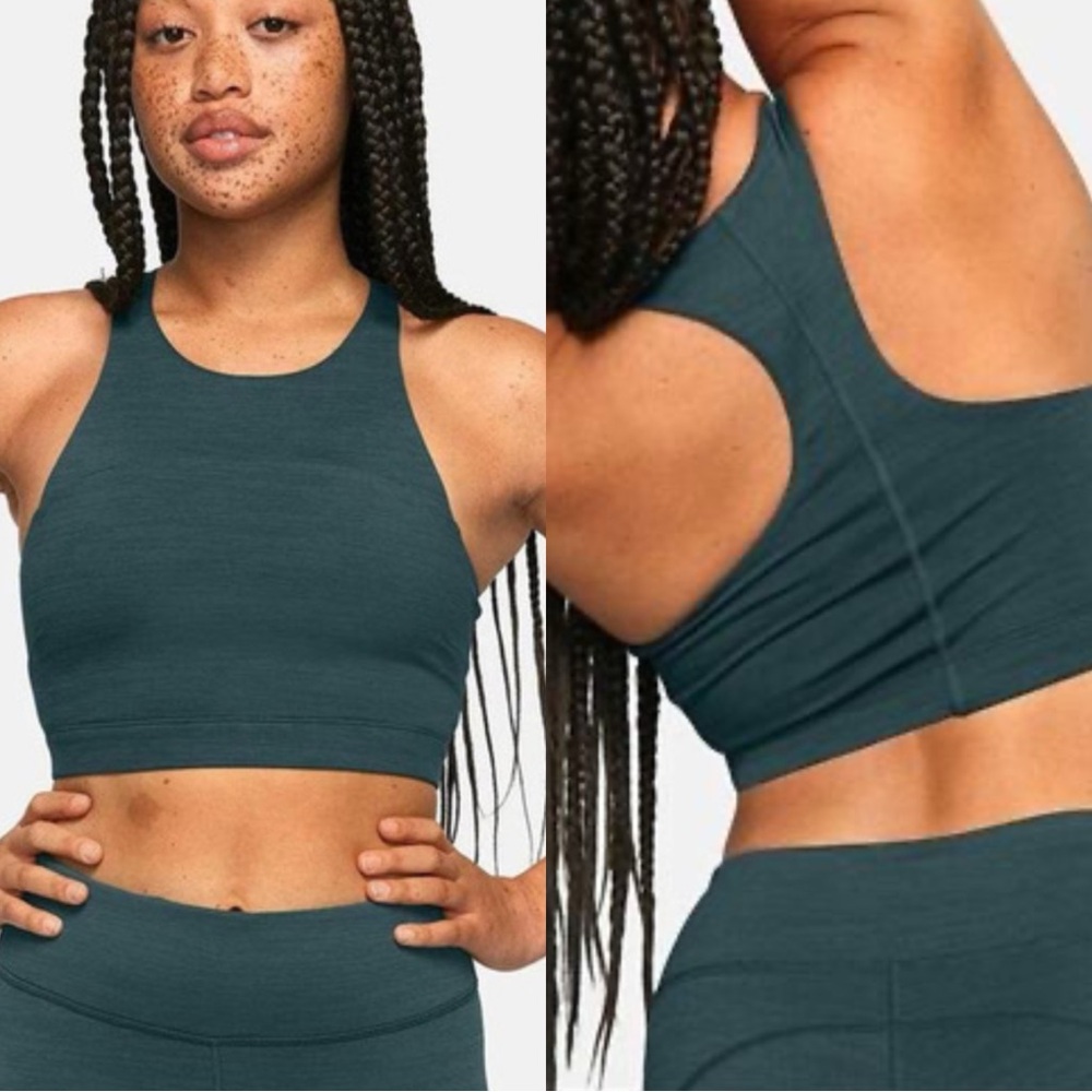 OUTDOOR VOICES Crop Green Sports Bra Tank Top